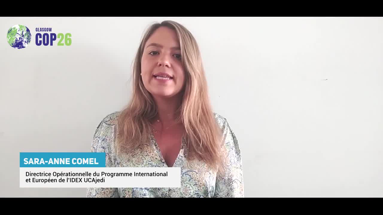 L'Universite Côte d'Azur à la COP26 - Sara-Anne Comel