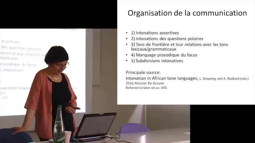 "Intonation dans les langues à tons africaines"
Annie Rialland - Laboratoire de Phonétique et Phonologie, CNRS/Sorbonne-Paris Cité, Paris
