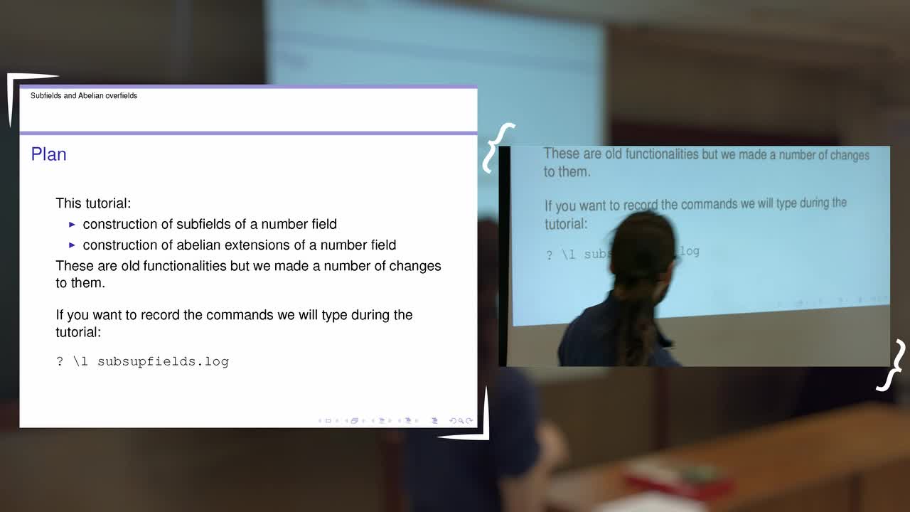 Aurel Page - Construction of subfields and abelian overfields